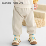 巴拉巴拉童装宝宝裤子儿童长裤2025秋冬装加绒加厚裤婴儿pp裤男童女童萌趣 卡其大象 209425108206 100