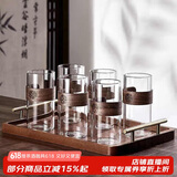 青苹果新中式防烫玻璃杯 家用耐高温水杯客厅待客茶杯喝水杯子6只
