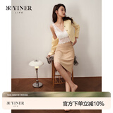 音儿内衣【明星同款】蝴蝶蕾丝吊带背心女无钢圈美背带杯文胸打底 白色 M