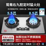 樱花燃气灶双灶家用天然气液化气灶具嵌入式猛火灶台式煤气灶大火力 8.5kw不锈钢大面板鸳鸯定时 天然气