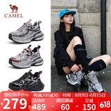 骆驼（CAMEL）【银月】老爹鞋女新潮撞色厚底休闲鞋 L24A283742 灰/枪/黑 37