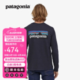 巴塔哥尼亚（Patagonia）男士混纺棉轻便logo潮流圆领长袖T恤卫衣L/S P-6 Logo 38518 BLK M