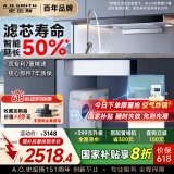 史密斯（A.O.SMITH）净水器家用 厨下净水机 直饮机净饮机过滤器 专利RO膜反渗透 75%高产水率 R2000HWi-E 国家补贴20% R2000BG1升级款 AI-LiNK智慧优化换芯