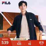 FILA斐乐官方男子针织休闲拉链外套上衣秋冬立领商务男装通勤夹克衫 传奇蓝-NV S 165/88A