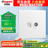 罗格朗（LEGRAND）开关插座 简悦系列陶瓷白色 86型插座 电脑+普通电视插座（六类）