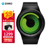 ZIIIRO德国手表Mercury水星新概念潮牌无指针漩涡送礼潮流石英运动腕表 军绿色