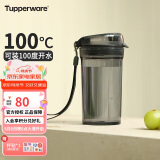 特百惠（Tupperware）晶彩mini塑料杯280ML 男女学生儿童双饮口便携水杯子 酷炫黑