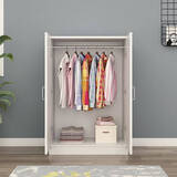 MD衣柜全实木生态板对卧室开门门收纳挂大衣橱柜阳台储物立柜包安装 长60深40高120（自装)