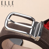 ELLE HOMME男士皮带时尚针扣腰带 头层牛皮休闲裤带男 生日礼物