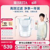 碧然德（brita） 【孙颖莎推荐】家用净水壶 滤水壶滤芯 MAXTRA+LE 去水垢专家版滤芯 设计师水壶蓝色+PRO滤芯12枚