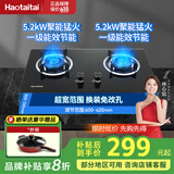 Haotaitai燃气灶双灶明星同款 5.2KW一级能效家用天然气液化气煤气灶台式嵌入式具定时灶方架铜盖鸳鸯猛火炉 性价款【双璇猛火】2169AS 天然气