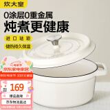 炊大皇珐琅锅铸铁锅家用炖锅砂锅汤锅焖烧锅电磁炉燃气煮锅22cm