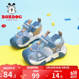 巴布豆（BOBDOG）男童凉鞋夏季新款包头儿童凉鞋中大童软底宝宝沙滩鞋子 月光蓝/蔚蓝-22075 24 适合脚长14.5cm