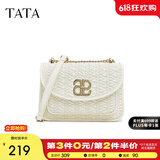 他她（TATA）时尚轻奢小方包女百搭单肩斜挎包女春季新款NB207BX3 白色 F