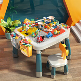 费乐（FEELO）兼容乐高大颗粒拼装儿童玩具生日礼物男女孩积木桌100105百变汽车