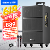 新科V50广场舞音响户外大音量拉杆音箱五喇叭木质箱体大功率家用K歌移动摆摊低音炮 10吋双咪