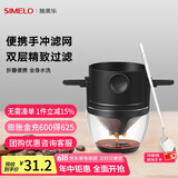 SIMELO德国施美乐便携式咖啡滤网挂耳折叠双层304不锈钢手冲咖啡过滤网 304滤网+杯托+304咖啡勺