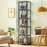 木马人盲盒手办展示柜仓储样品货架子陈列柜超市烟柜展示架亚克力储物架 【四面通透】五层40长