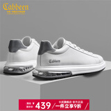 卡宾（CABBEEN）男鞋夏季男士气垫板鞋男韩版休闲鞋百搭小白鞋男学生皮面潮鞋子男 白色02 41