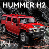 中精质造悍马H2越野车玩具男孩合金车模仿真儿童重型装甲车玩具车汽车模型 悍马HUMMER-H2-红色