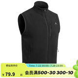 迪卡侬男士秋冬马甲MH120户外保暖摇粒绒拉链背心黑色3XL 1406399