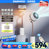 大宇（DAEWOO）空气循环扇电风扇家用宿舍卧室客厅办公室立式落地扇氛围灯纳凉空调伴侣F30 F30S-QSB【一键暴风+感温调速】