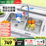 欧琳（OULIN）【国补立减15%】厨房水槽双槽304不锈钢洗菜盆双槽加厚洗碗槽双槽