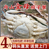 舟山梭子蟹鲜活大螃蟹冷冻超大母蟹鲜活野生海鲜白蟹新鲜水产生鲜 净重5-7两/只大号蟹【4斤装】