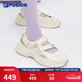 斐乐（FILA）FUSION斐乐玛丽珍凉鞋女鞋新款凉拖魔术贴海螺沙滩鞋 古白色/燕麦色-AO 39