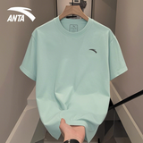 安踏（ANTA）短袖T恤男夏季新款冰丝男士男装白色半袖上衣跑步健身速干衣服饰 雾灰绿（冰丝速干-胸口标） XL /180 适合140-160斤