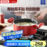 特福（Tefal）汤锅不粘锅煮汤锅家用炖煮锅双耳煮粥煲汤锅-20cm