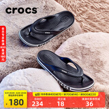 crocs卡骆驰贝雅卡骆班运动拖鞋男鞋女鞋居家夹脚平底人字拖鞋|205393 黑色/白色-066 39 (240mm)