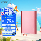 小盘(XDISK)USB3.0移动硬盘1TB 双盘备份金属外观2.5英寸玫瑰金外接外置存储数据照片高速传输防震