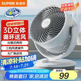 苏泊尔空气循环扇家用风扇台式电风扇小型轻音节能对流换气扇桌面风扇办公室学生小型电扇EFC-121A-15
