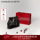 CHARLES&KEITH子母链条大容量流浪包托特包单肩斜挎包女包生日礼CK2-40671449 Black黑色 L