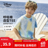迪士尼（DISNEY）男童短袖T恤透气排汗六一儿童节半袖上衣25夏DB421BE19彩160