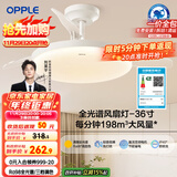 欧普（OPPLE）全光谱36寸风扇灯遥控LEDRa98餐厅卧室吊灯冰风白1级能效 包安装