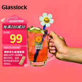 Glasslock&wigglewiggle联名水杯家用玻璃杯子卡通果汁杯赠搅拌棒410ml