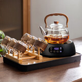 忆壶茶（YIHUTEA）泡茶壶玻璃煮茶壶家用电陶炉煮茶器养生壶 茶具套装玻璃烧水茶壶 【10件套】1.1L壶+1500W数显炉