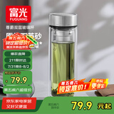 富光尊爵玻璃杯 男女士双层水杯 高硼硅玻璃 304茶隔杯子泡茶杯400ml