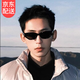 鹿珊伍墨镜 男女痞帅复古个性猫眼 美式太阳眼镜 开车司机遮阳2025新 墨镜斜款00【黑色】