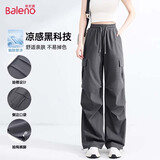 班尼路（Baleno）工装直筒长裤2025年夏季新款时尚潮流高腰侧口袋宽松舒适休闲长裤