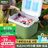 原始人 保温箱冰块冷藏箱户外露营旅行车载冰桶商用摆摊钓鱼小型便携 5L-配冰晶盒+冰袋*4