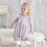 DOMIAMIA新生儿衣服婴儿连体衣公主风宝宝包屁衣哈衣爬服空调服礼服 伊莎花屿 90cm