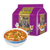 康师傅方便面 经典油泼辣子酸汤面五连包116g*5 泡面袋装速食 方便食品