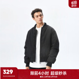 CHINISM CH基础款飞行员夹克外套男秋冬加厚棉衣美式复古男士棉服 黑色 2XL