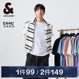 杰克·琼斯（JACK&JONES） 春季新款日常简约百搭多色LOGO刺绣圆领短袖T恤男款225101031