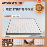 赏岭椰棕床垫硬棕垫1.8*2米宿舍护脊棕榈床垫家用榻榻米天然乳胶床垫 5CM厚(防螨混纺面料+4CM椰棕) 1200mm*2000mm