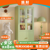 盛耐钢制极简书柜防尘玻璃门客厅落地靠墙书柜书架家用儿童展示手办柜