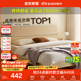 全友家居 双人床家用高脚床板式床现代简约原木风卧室1.5x2米政府补贴